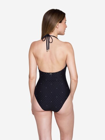 JOOP! Bustier Badeanzug ' Polka Dots ' in Schwarz