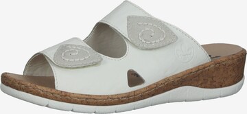 Rieker Mules in White: front