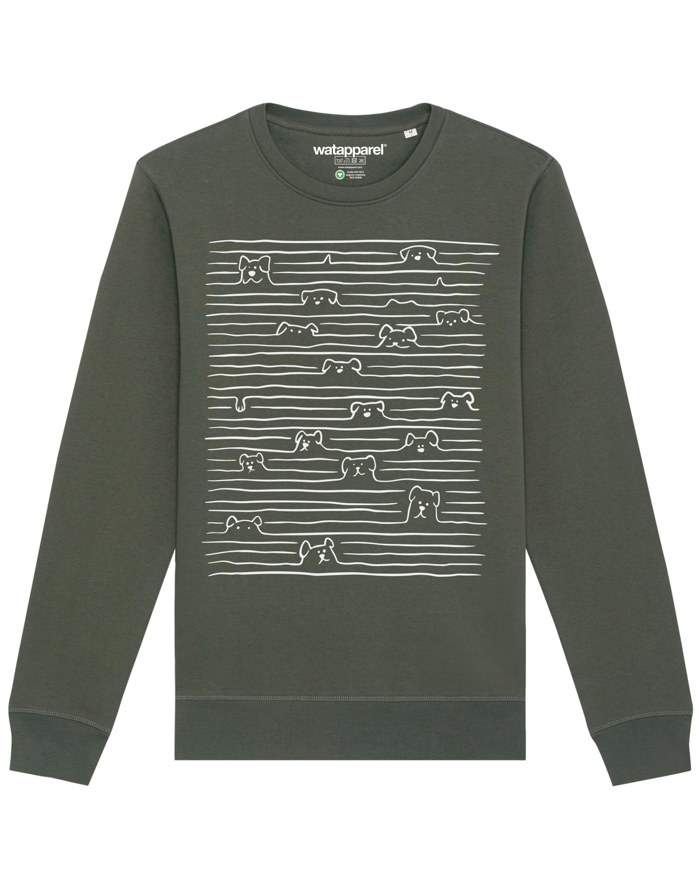 Watapparel Sweatshirt ' Doodle Dogs ' in Green: front