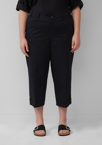Loosefit Pantalon à plis s.Oliver en noir : devant