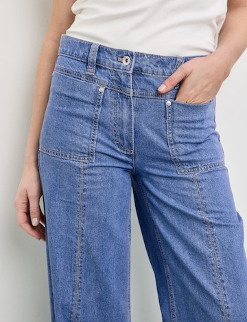 GERRY WEBER Wide leg Pleated Jeans 'MIR' in Blue