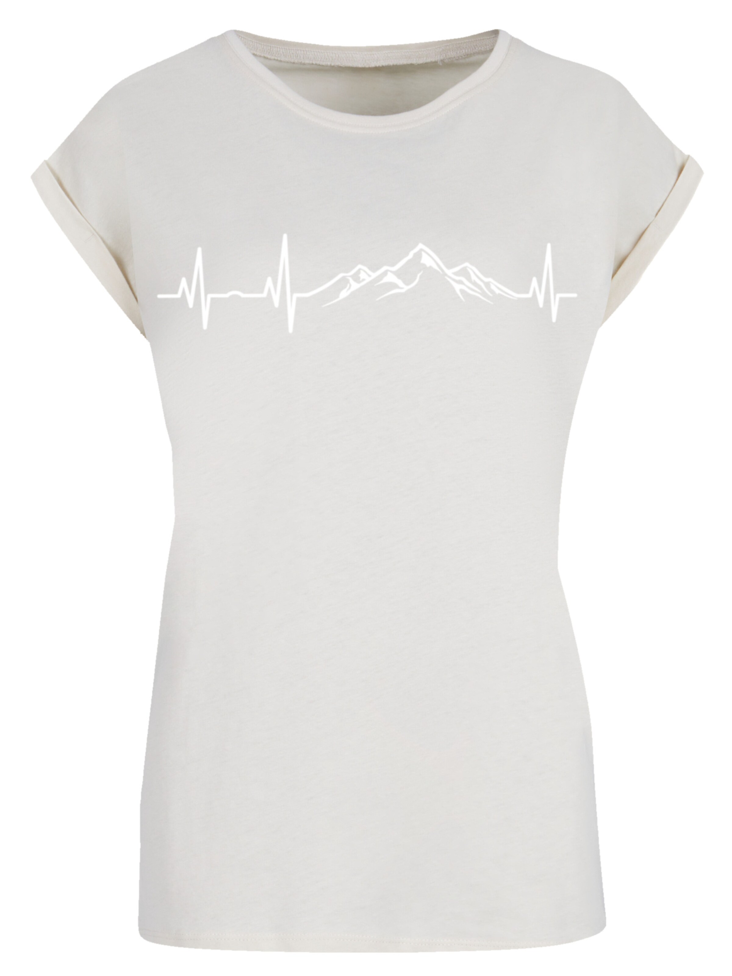 T-shirt 'Mountain Heartbeat' F4NT4STIC en beige : devant