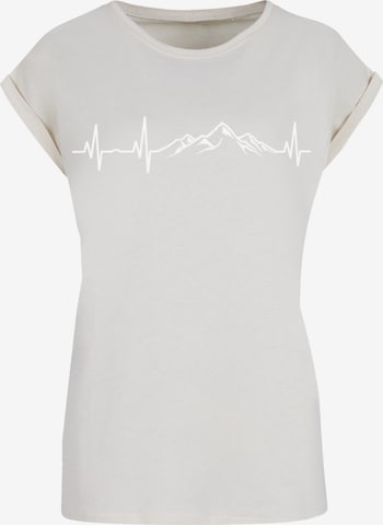 F4NT4STIC T-Shirt 'Mountain Heartbeat' in Beige: Vorderseite