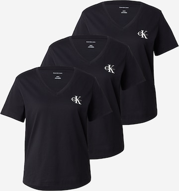 Tricou de la Calvin Klein Jeans pe negru: față