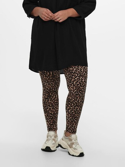 ONLY Carmakoma Legíny 'CARTIME LIFE LEGGING AOP' - béžová / hnědá / černá, Model/ka