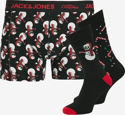 Boxer trumpikės 'JACSNOW SKULLS' iš JACK & JONES, spalva – žalia / tamsiai raudona / juoda / balta, Prekių apžvalga