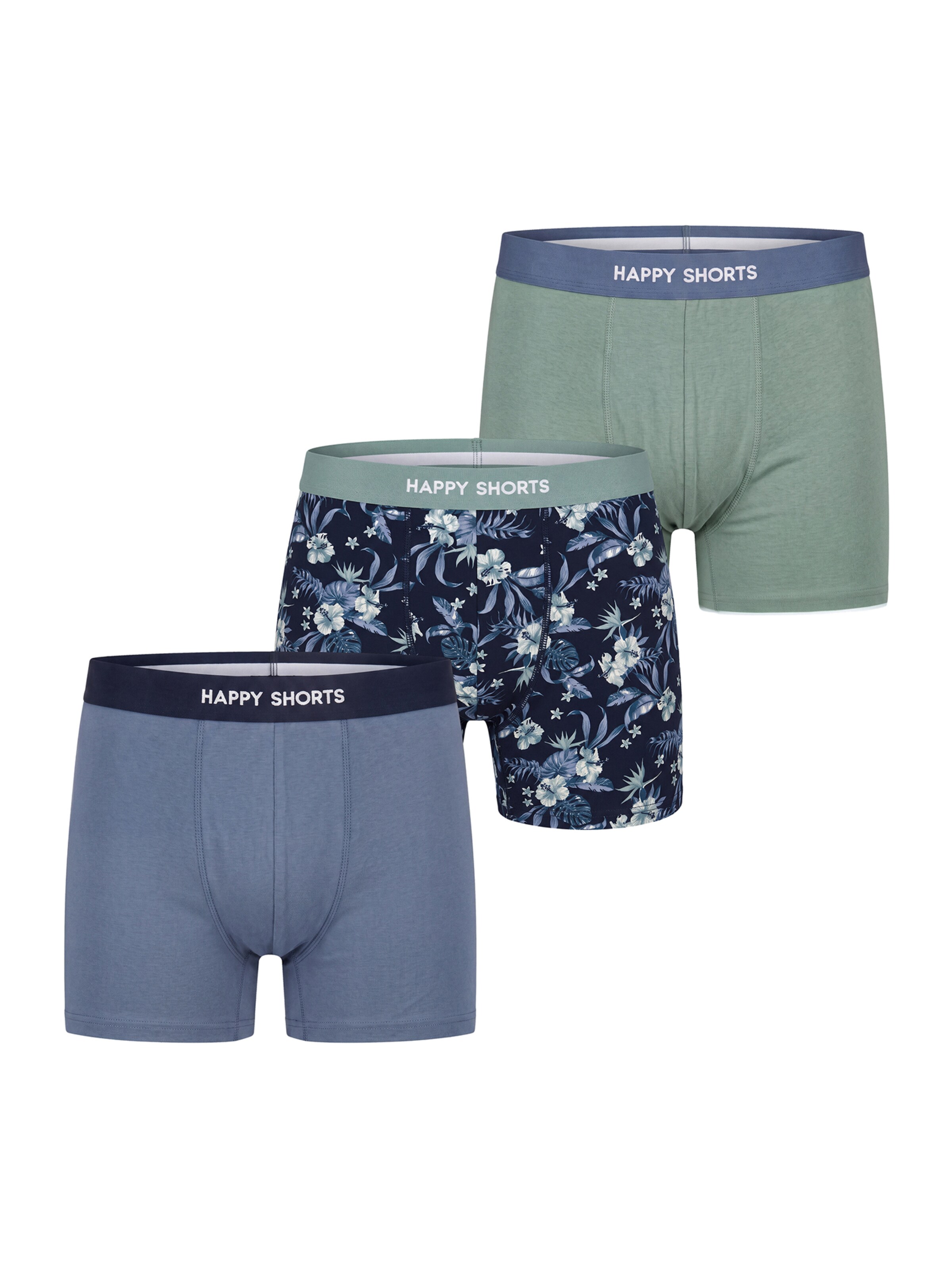 Happy Shorts Boxer shorts ' Jersey ' in L in Light blue / Dark blue / Light green, Item view