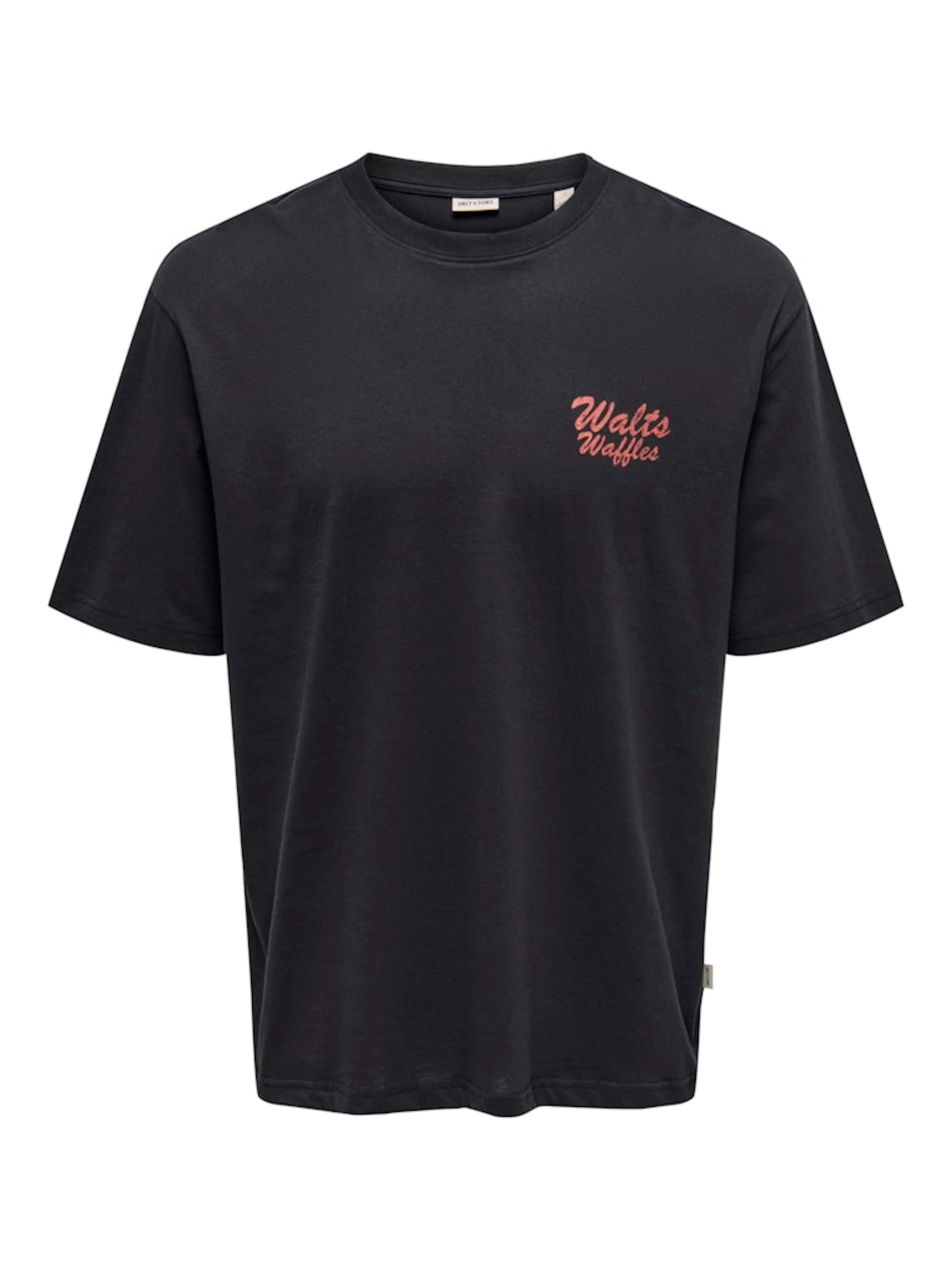 Only & Sons T-Shirt 'ONSCHESTER' en rouge / noir, Vue avec produit