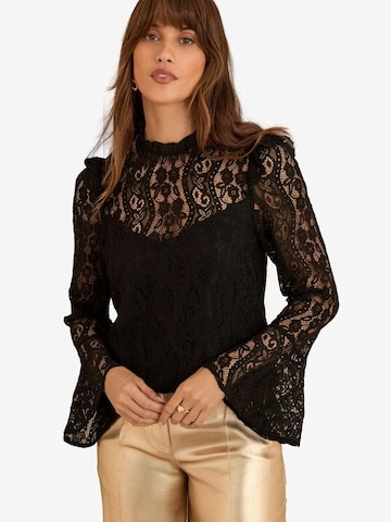 Chemisier love & roses en noir : devant