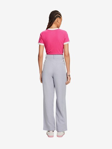 ESPRIT Zvonové kalhoty Kalhoty se sklady v pase – fialová