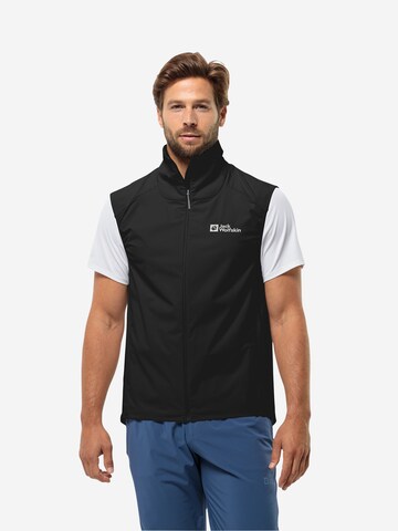 JACK WOLFSKIN Sports vest 'PRELIGHT' in Black: front