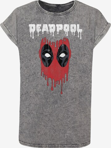 ABSOLUTE CULT T-Shirt 'Deadpool - Dripping Head' in Grau: predná strana