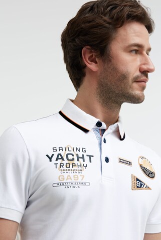 Gaastra Poloshirt Kurzarm mit Artwork und Canvas-Patches in Weiß