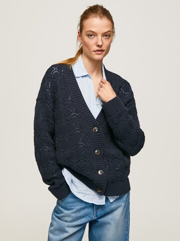 Pepe Jeans Knit Cardigan 'TERRA' in Blue: front