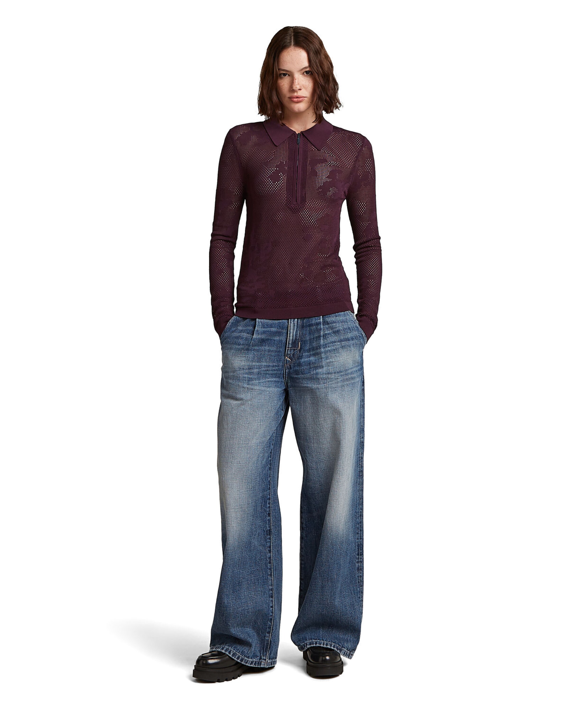 G-STAR Sweater 'Pointelle' in Red