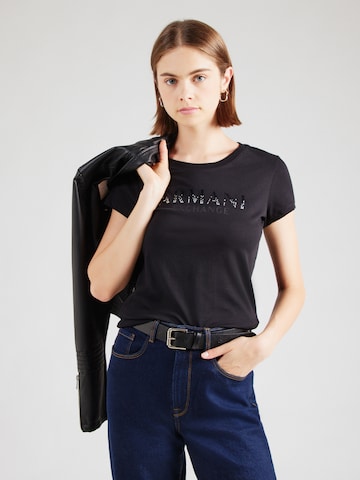 ARMANI EXCHANGE Тениска в черно: отпред