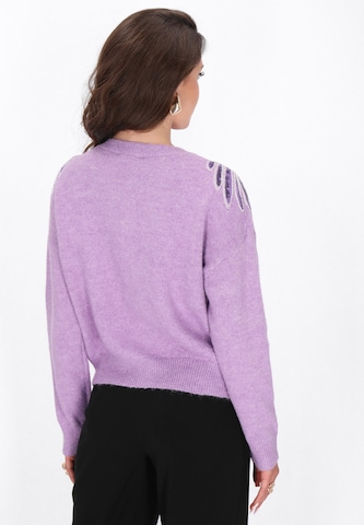faina Knit cardigan in Purple