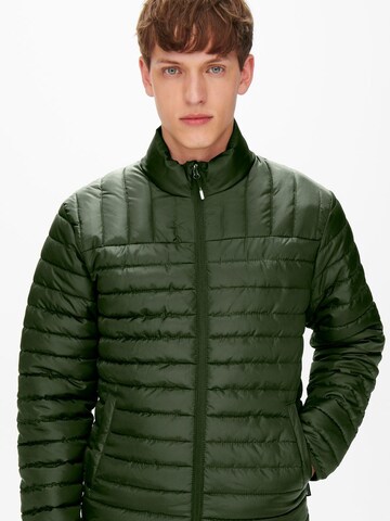 Veste mi-saison Only & Sons en vert