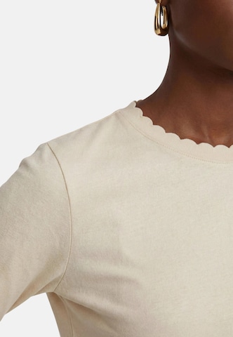 zero Basic Langarm-Shirt unifarben in Beige