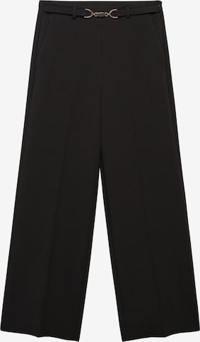 MANGO Normální Kalhoty s puky – černá: přední strana