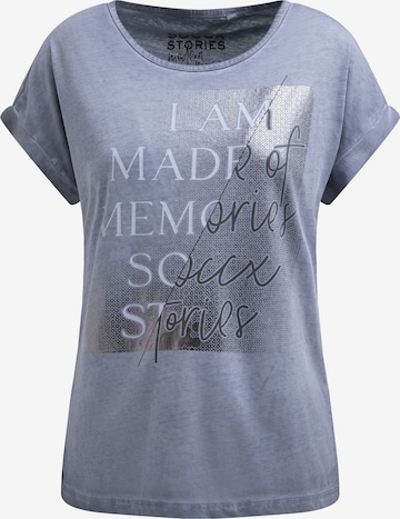 Soccx Ärmelloses Shirt mit Folienprint in Blau: Vorderseite
