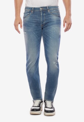 Le Temps Des Cerises Regular Jeans in Blauw: voorkant