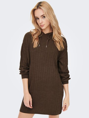ONLY Knitted dress in Brown: front