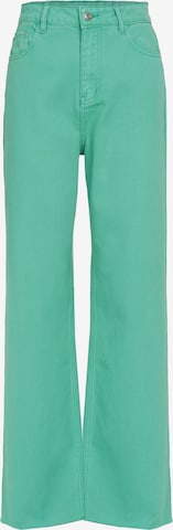 Influencer - Perna larga Calças de ganga em verde: frente