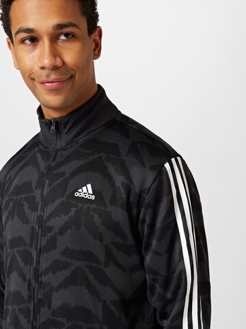 ADIDAS SPORTSWEAR Athletic Zip-Up Hoodie 'Tiro Suit-Up' in Grey