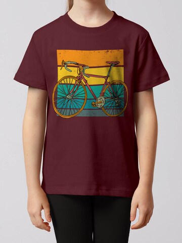 watabout.kids Shirt ' Retro Bike ' in Rood: voorkant
