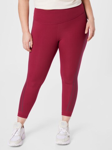 ADIDAS SPORTSWEAR Skinny Workout Pants 'Optime' in Red: front