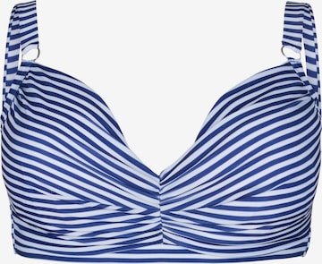 Swim by Zizzi T-shirt Bikini Top 'STANIA' in Blue: front