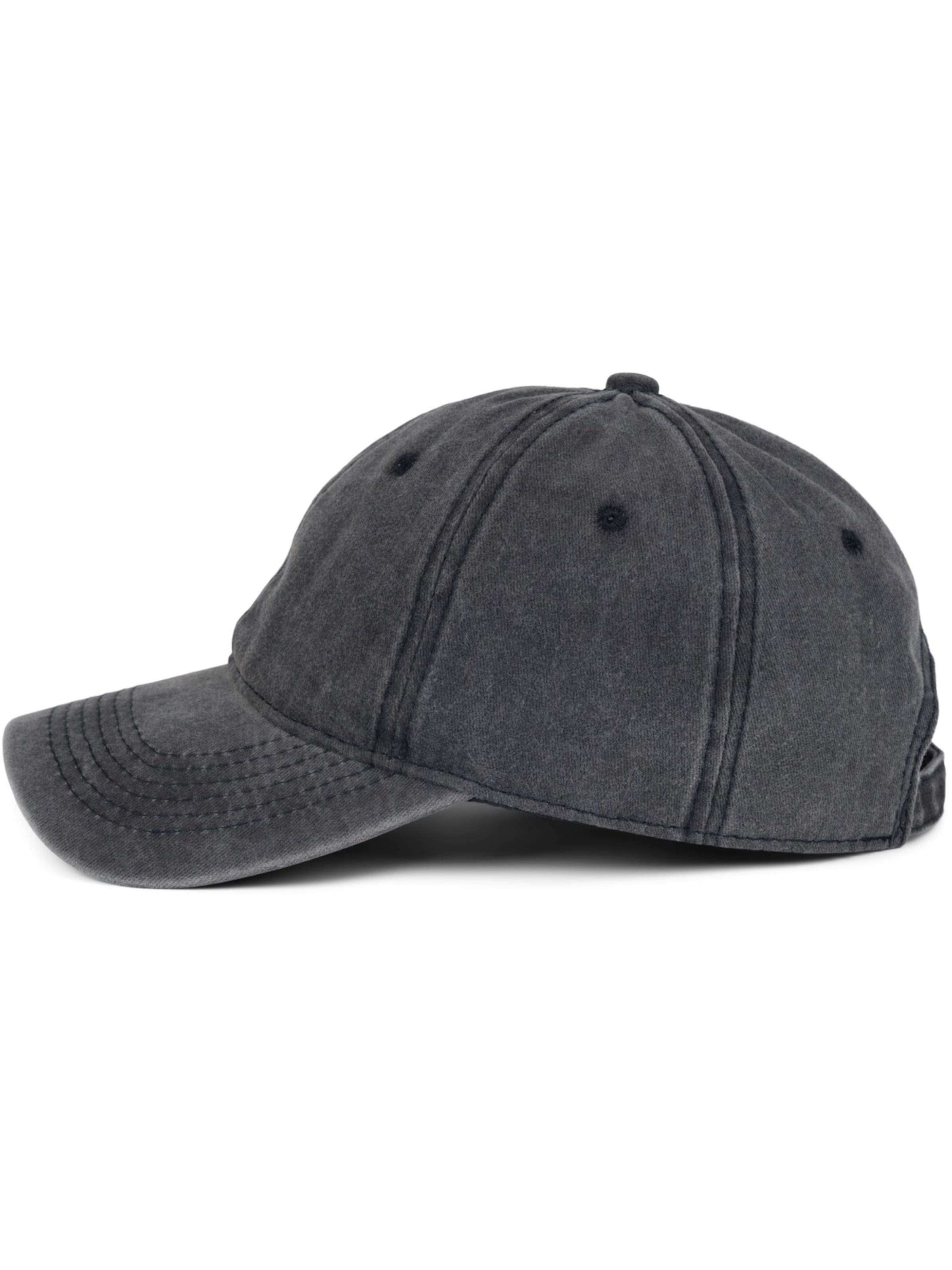styleBREAKER Cap 'Vintage Cap in washed Optik' in Grey