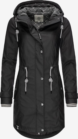 Peak Time Raincoat ' L60042 ' in Black: front