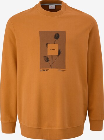s.Oliver Men Big Sizes Sweatshirt in Orange: front