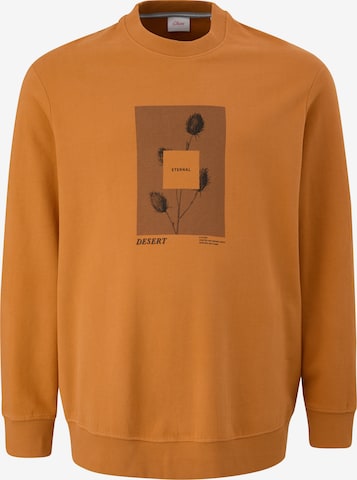 s.Oliver Men Big Sizes Sweatshirt in Orange: predná strana