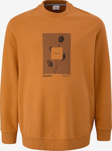 s.Oliver Men Big Sizes Sweatshirt in Orange: front