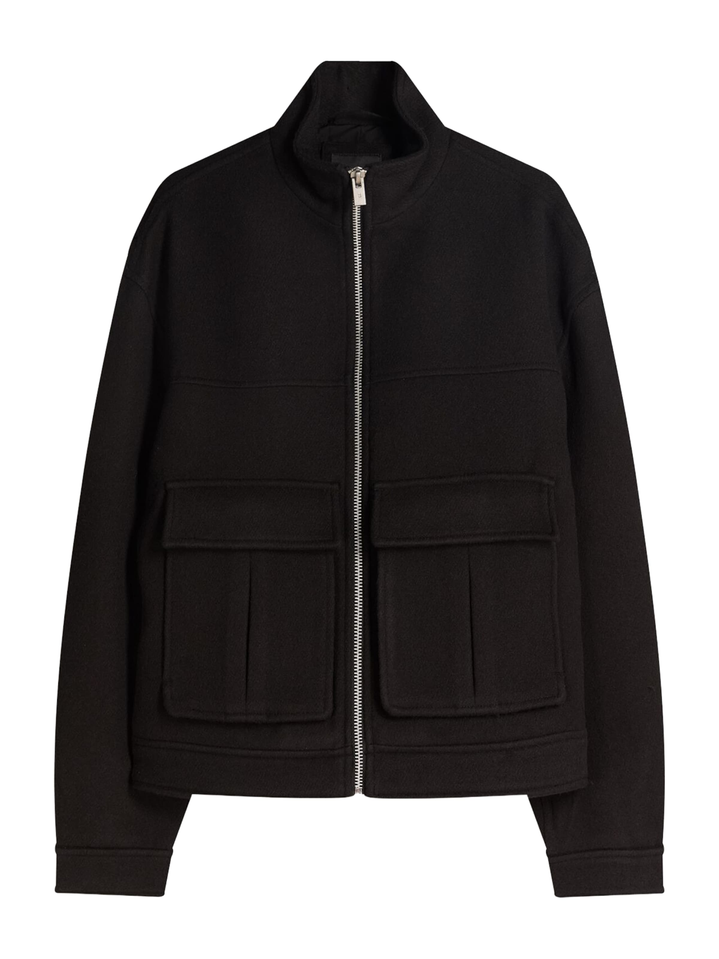 Giacca di mezza stagione di Bershka in nero: frontale