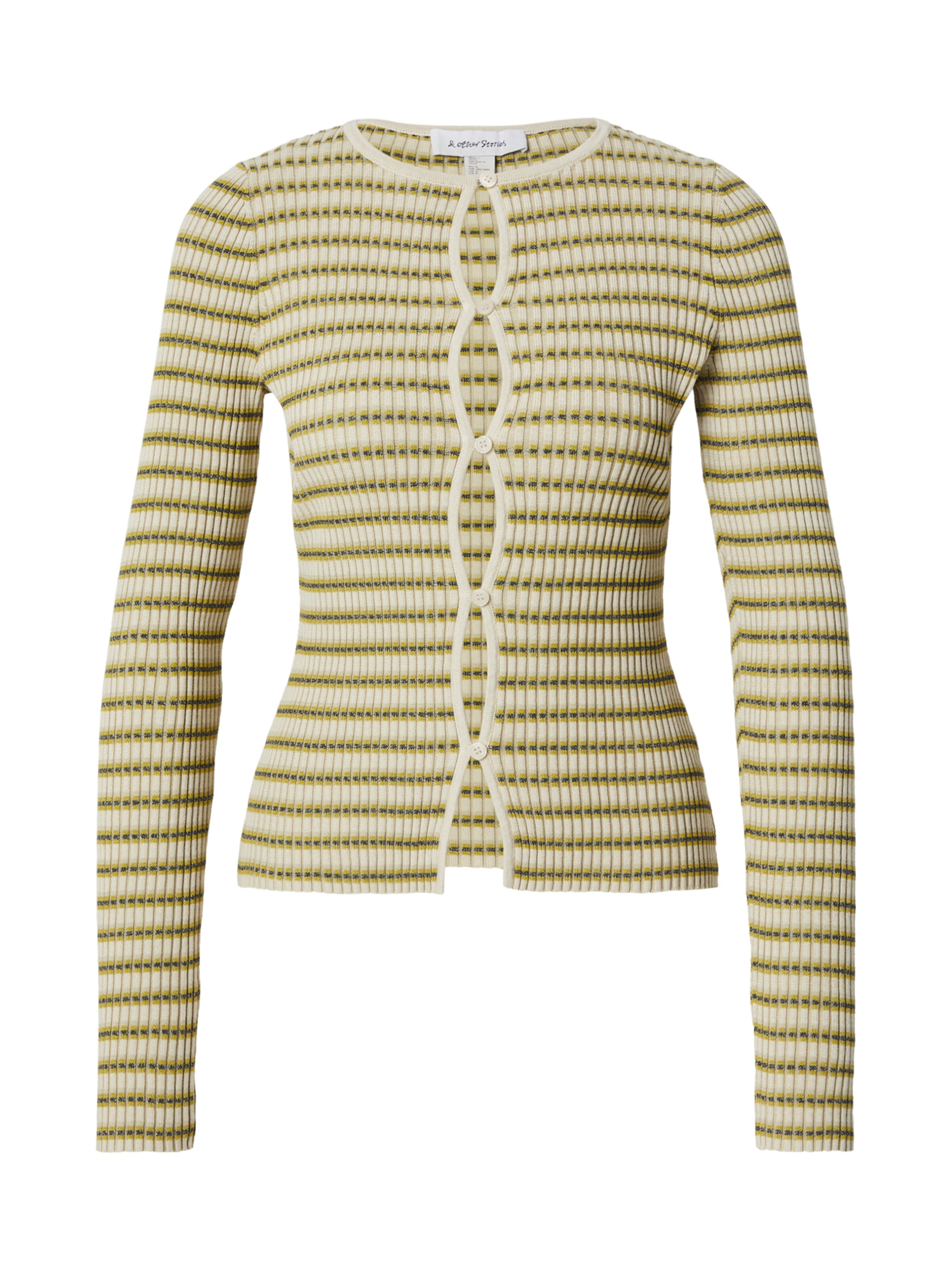 & Other Stories Gebreid vest in de kleur Kaki / Olijfgroen / Zwart, Productweergave