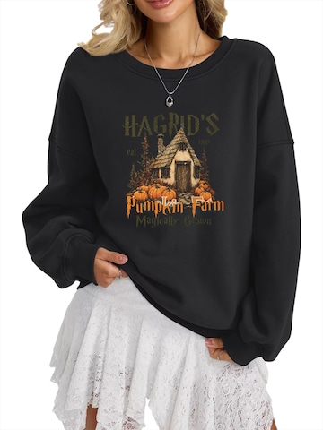 GORHEY Sweatshirt 'Loose Women's Oversized Sweatshirt, Casual Style with Dropped Shoulders'‌ in Schwarz: Vorderseite