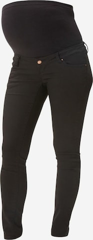 MAMALICIOUS Slimfit Jeans 'JULIANE' in Zwart: voorkant