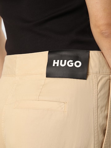 HUGO Loose fit Pants 'Holama-1-D' in Beige