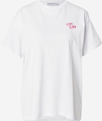 T-shirt oversize 'PCALIFI FASTTRACK' PIECES en blanc : devant