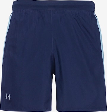 UNDER ARMOUR Workout Pants 'Launch 7' in Blue: front