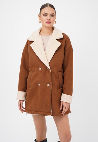 FRESHLIONS Between-seasons coat 'Nevara' in Brown: front