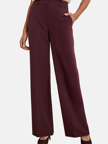 Wide leg Pantaloni con piega frontale di love & roses in rosso: frontale