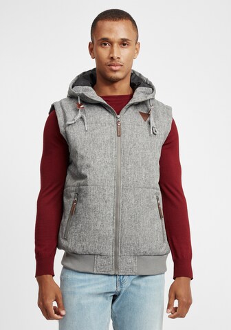 INDICODE JEANS Bodywarmer 'Lecter' in Grijs: voorkant