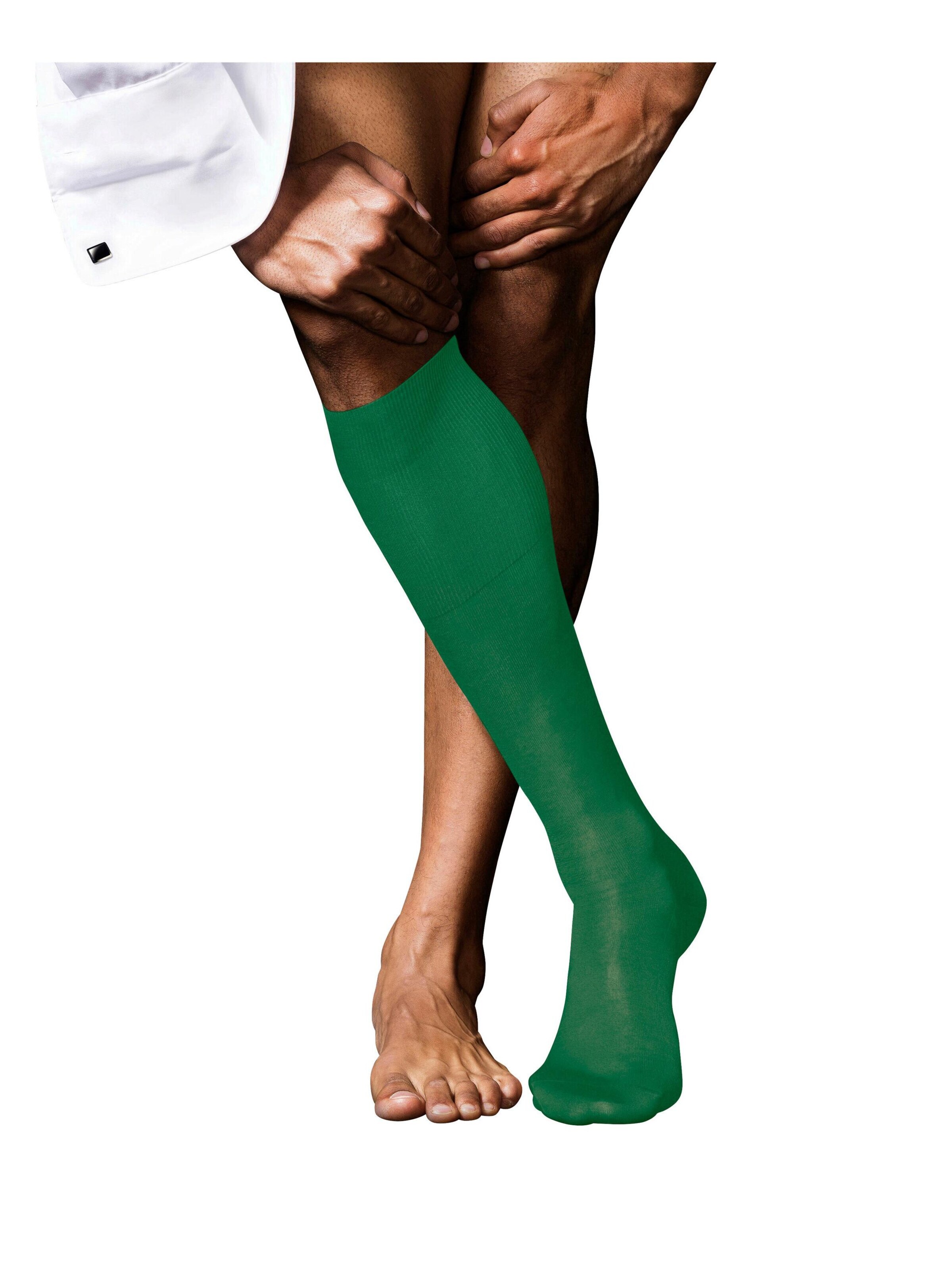 FALKE Knee High Socks 'No. 9 Pure Fil d´Écosse' in Green
