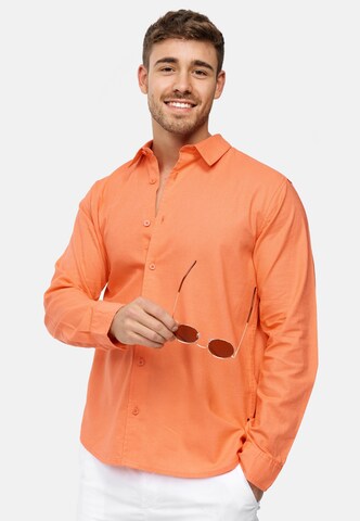 INDICODE JEANS Regular Fit Hemd 'Ville' in Orange: Vorderseite