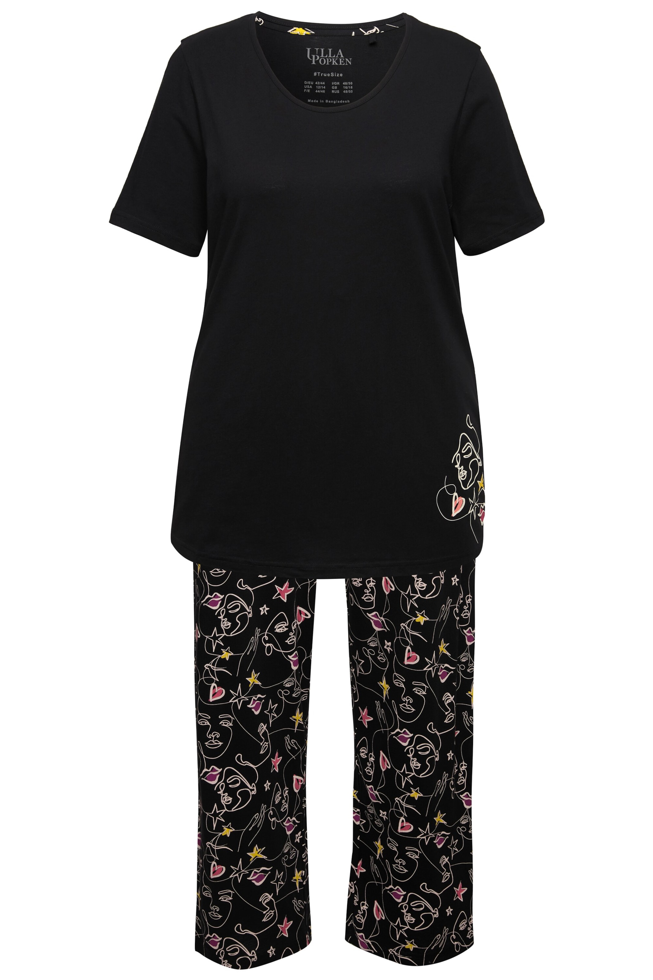 Ulla Popken Pajama in Black: front